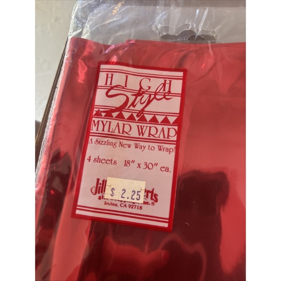 4 Sheets High Style Red, Staff & Notes Gift Wrapping Paper  18" X 30" - Picture 3 of 3